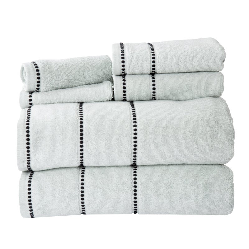 Lavish Home 6 Piece Bathroom Towels Set - 525GSM 100% Cotton Bathroom Essentials - 2 Bath Sheets, 2 Hand Towels, and 2 Wash Cloths for Bath, Shower, Gym, Spa, and Dorm Room (Seafoam) - Image 1